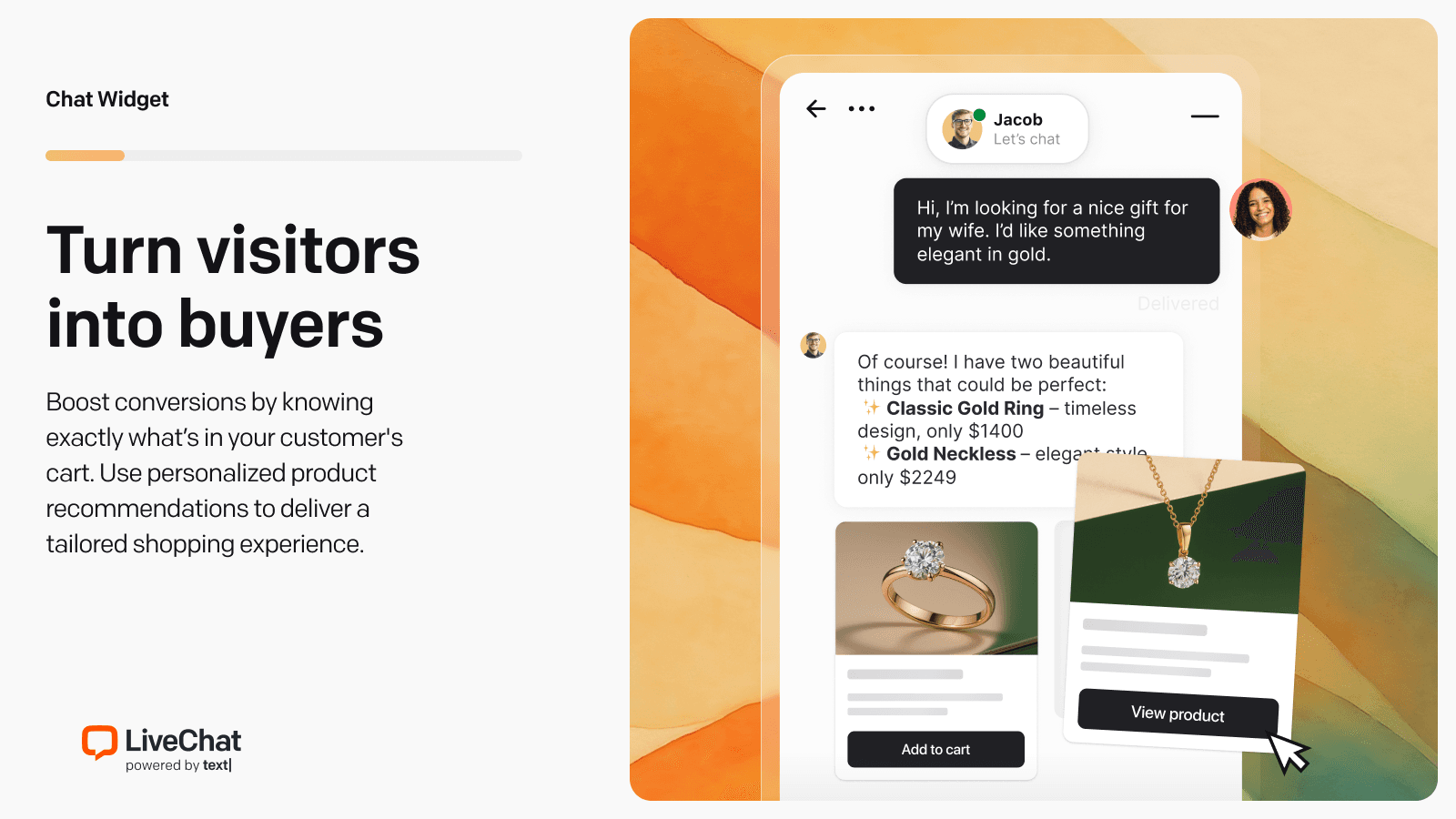 Live chat window connecting shoppers with support