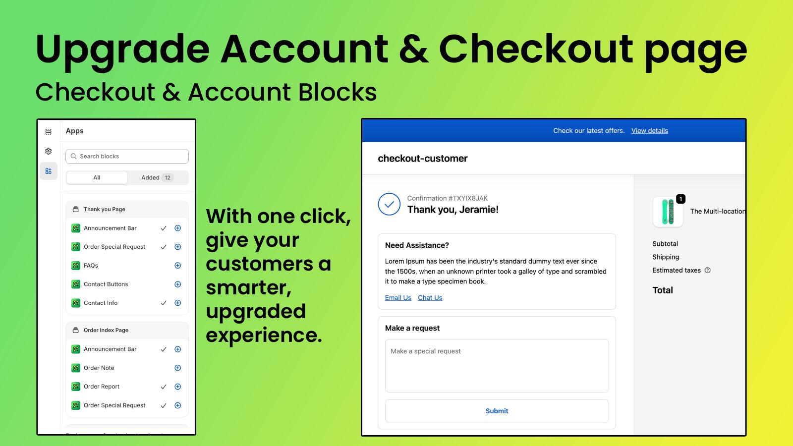 Checkout & Account Blocks
