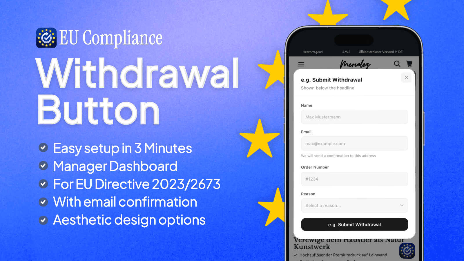 EU Compliance Withdrawal Button