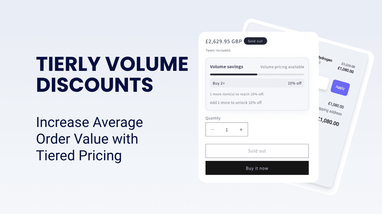 Featured image showing volume discount widget and cart discount