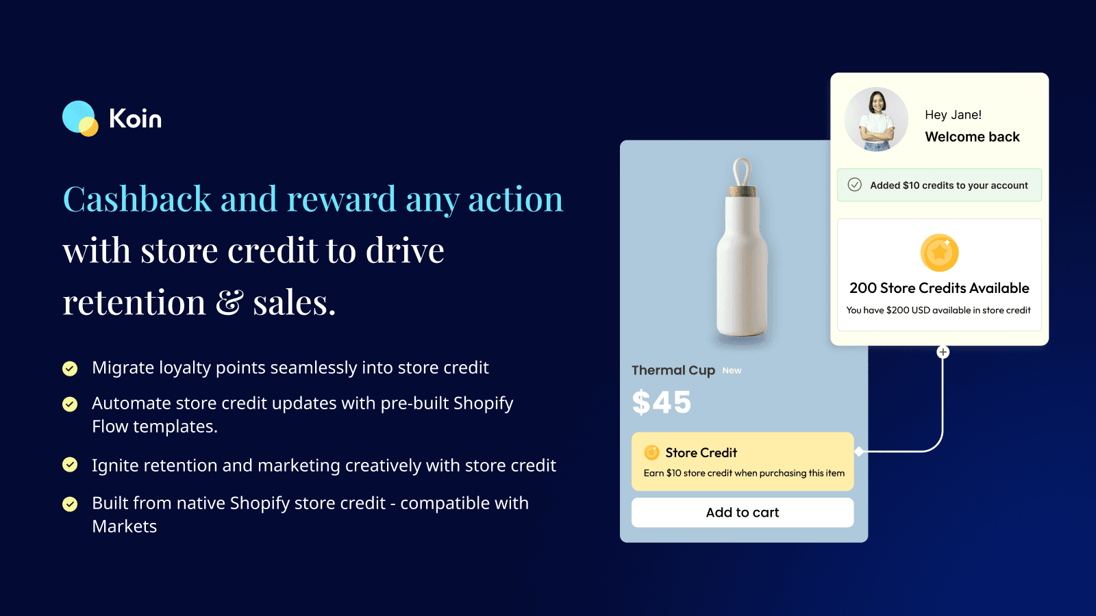 Cashback and reward with Shopify store credit to boost retention