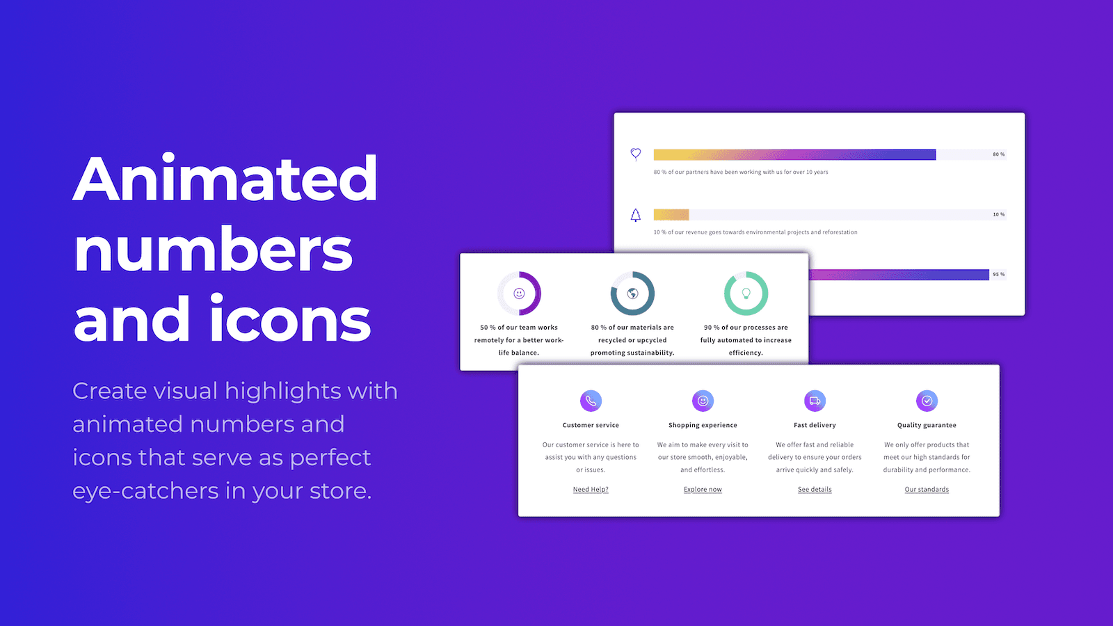 Animated numbers and icons in action