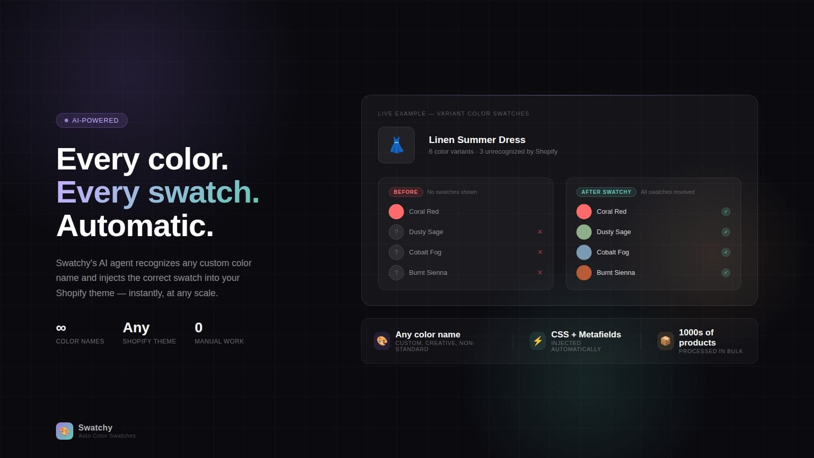 automatic color swatches generation