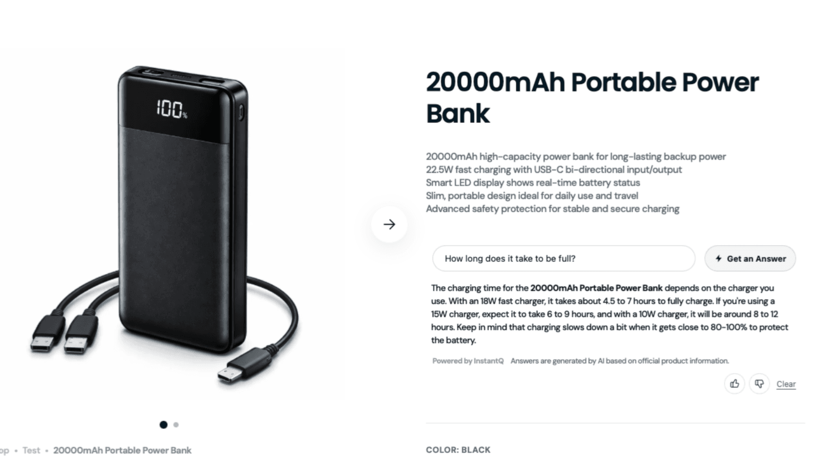 Answer consumers’ product questions on the product page