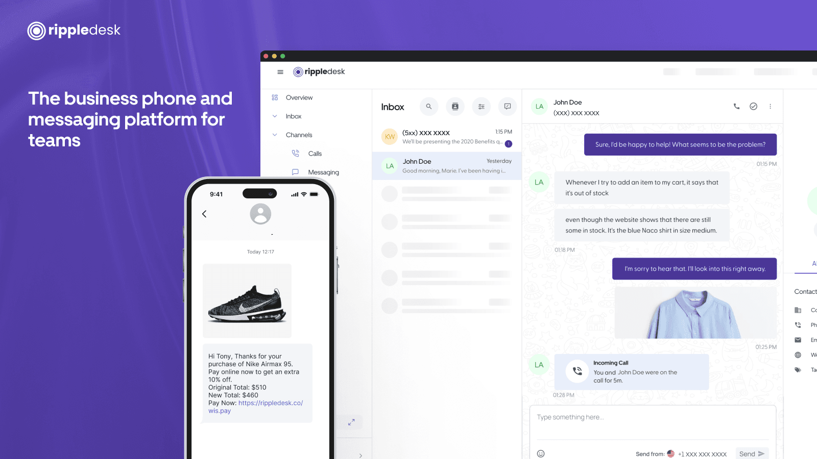 Business phone and SMS