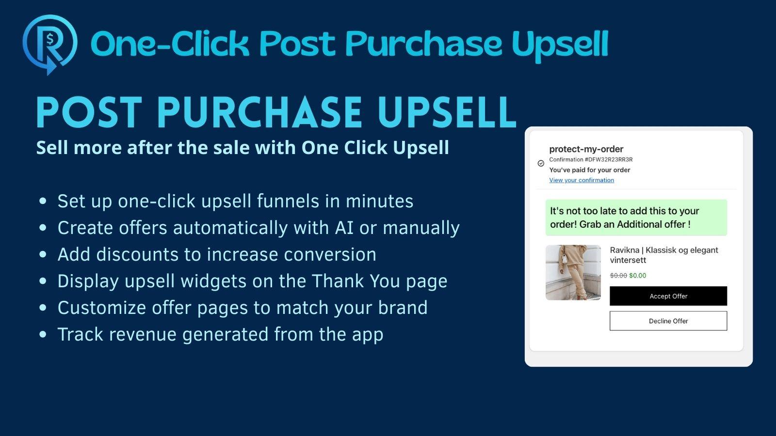 Post Purchase Upsell - One Click UpSell