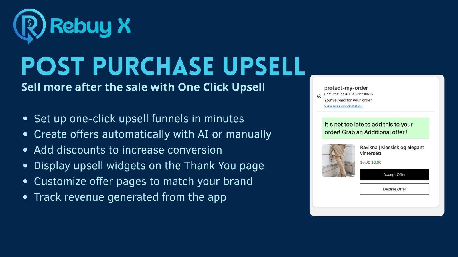 Post Purchase Upsell - One Click UpSell