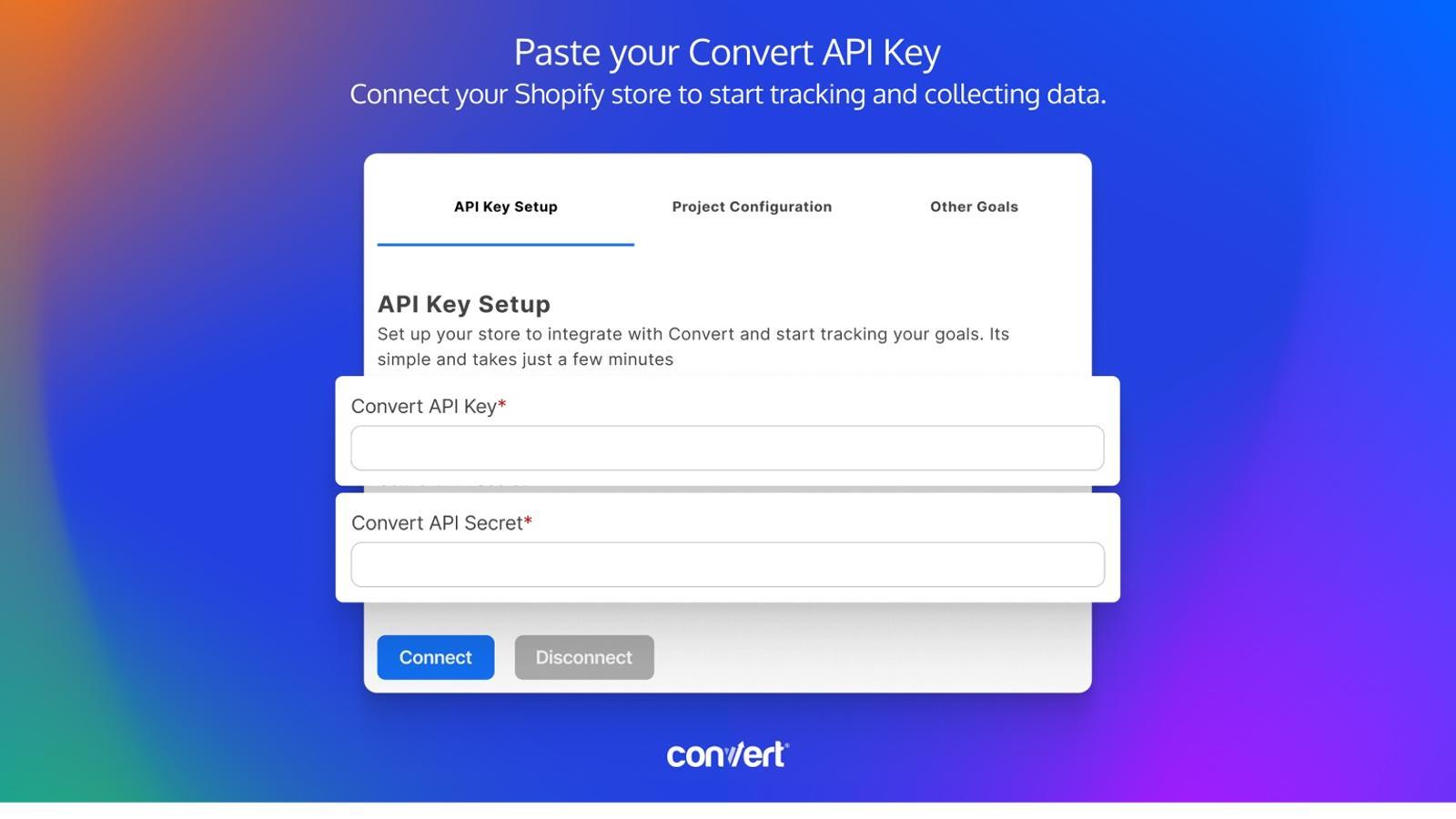 Input Convert.com Api Keys