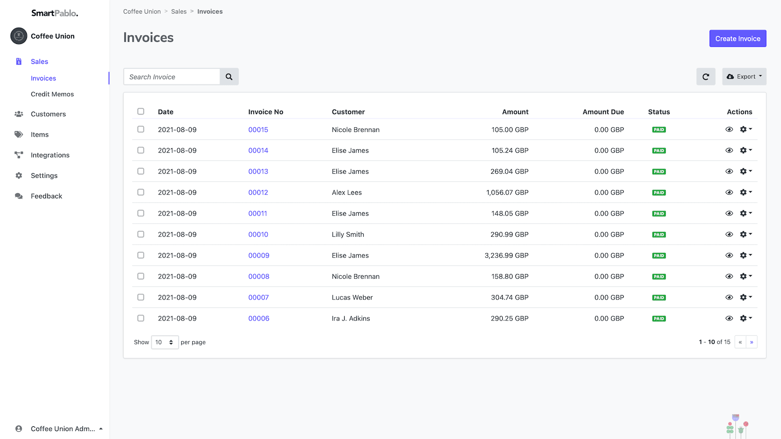 All invoices in one place