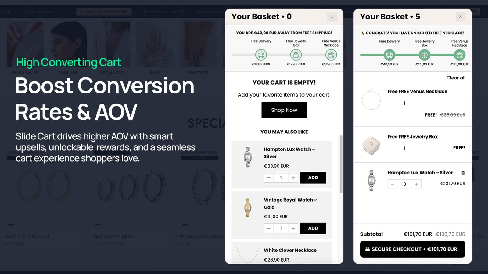 Increase AOV with smart cart upsells