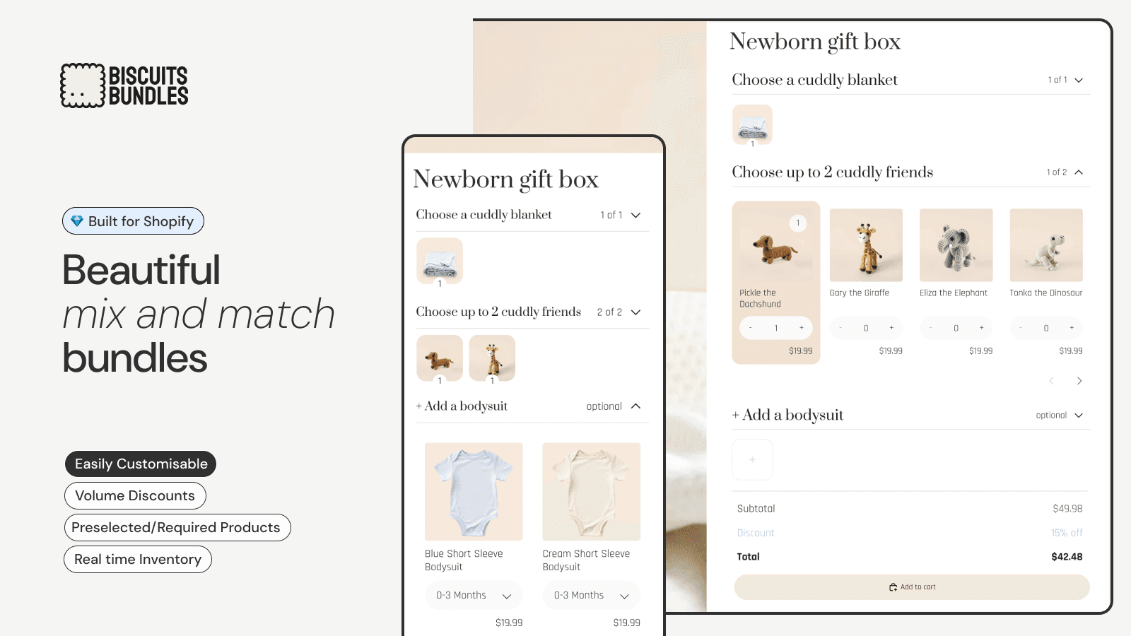 biscuits bundles app preview with a desktop and mobile example
