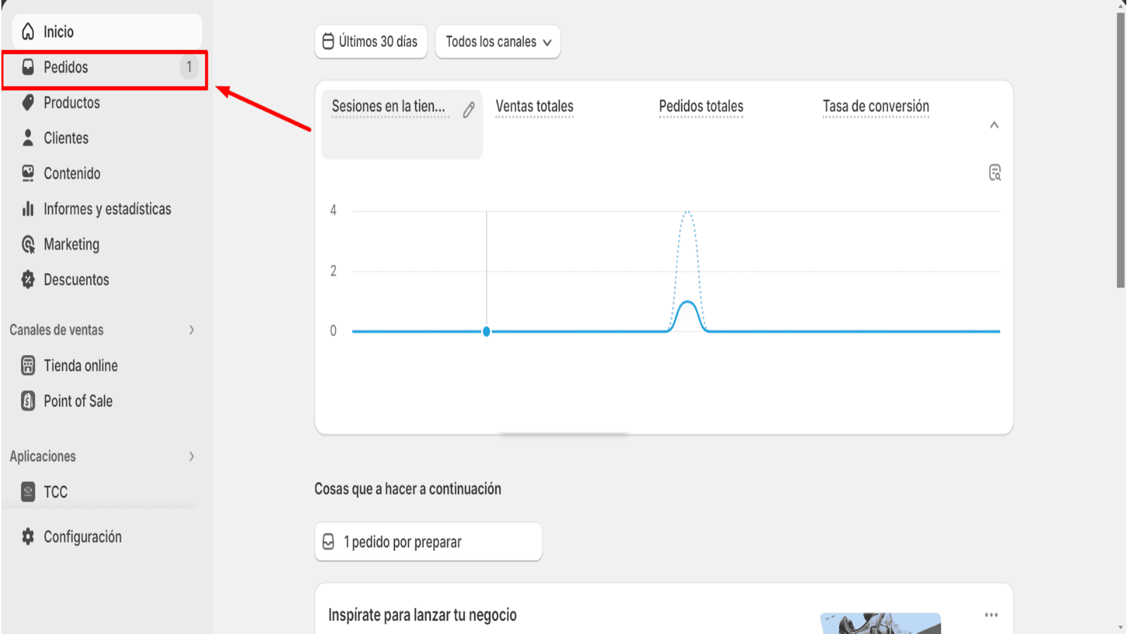 Esta es la pagina principal de tu tienda de Shopify.