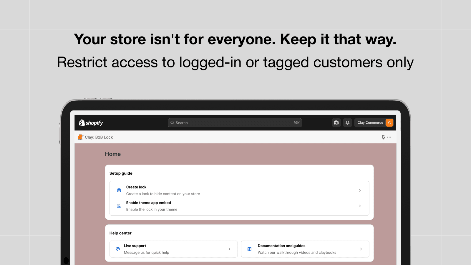 Clay lock app primary use-case