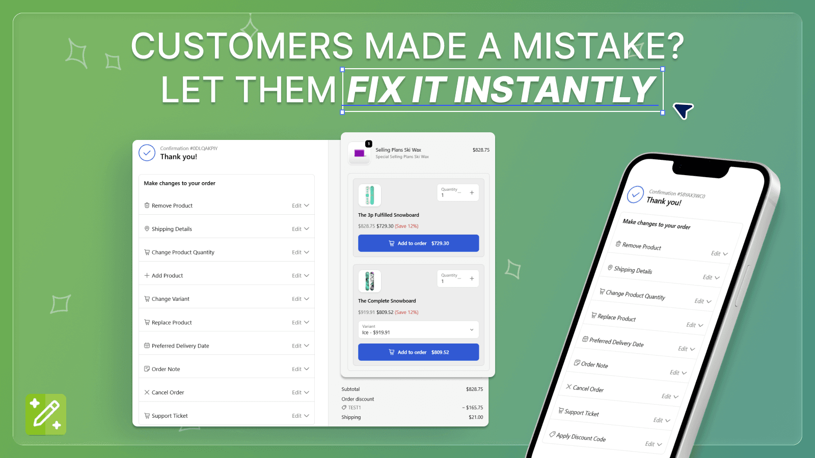 shopify let customer edit shipping address