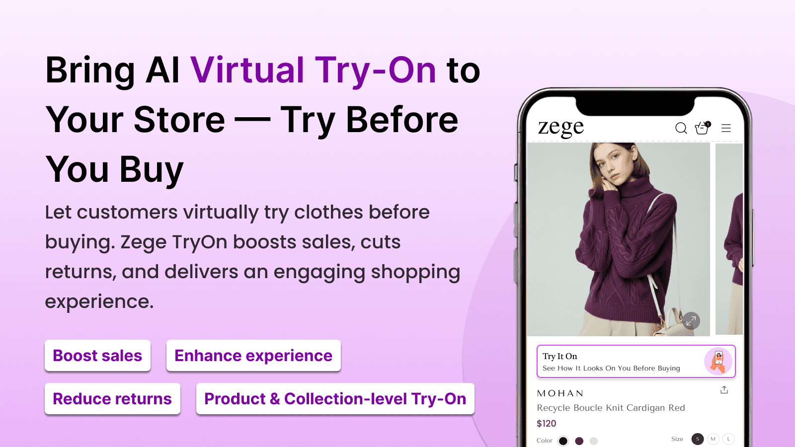 Virtual try on cloths details page