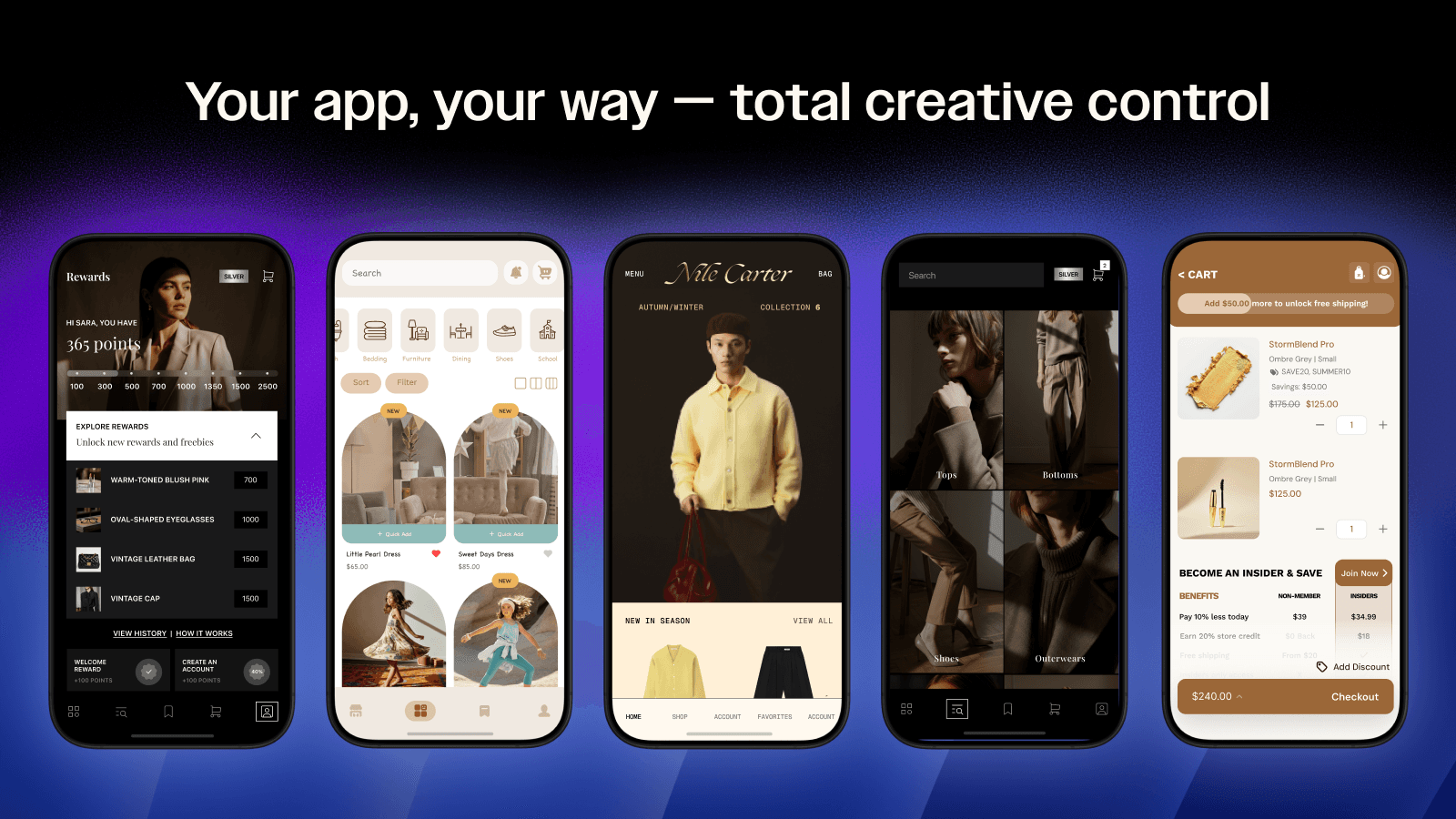 Customize every screen to launch a high-converting branded app
