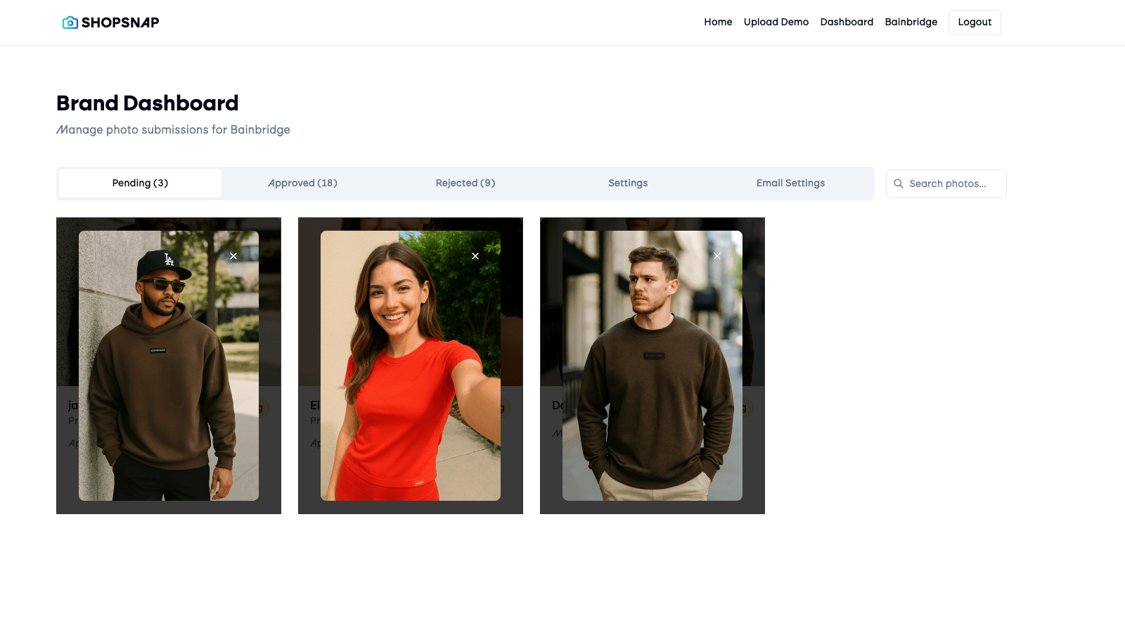 Approve photos from your customers