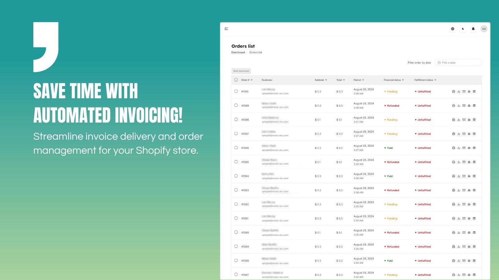 Save time with automated invoicing!