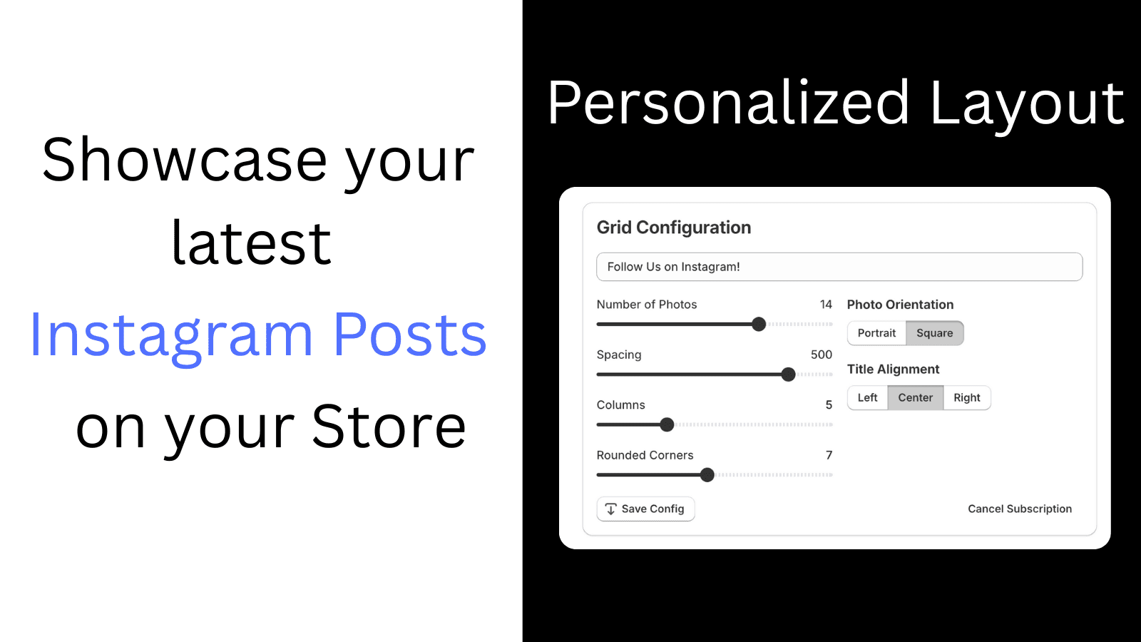 Personalized Instagram Grid