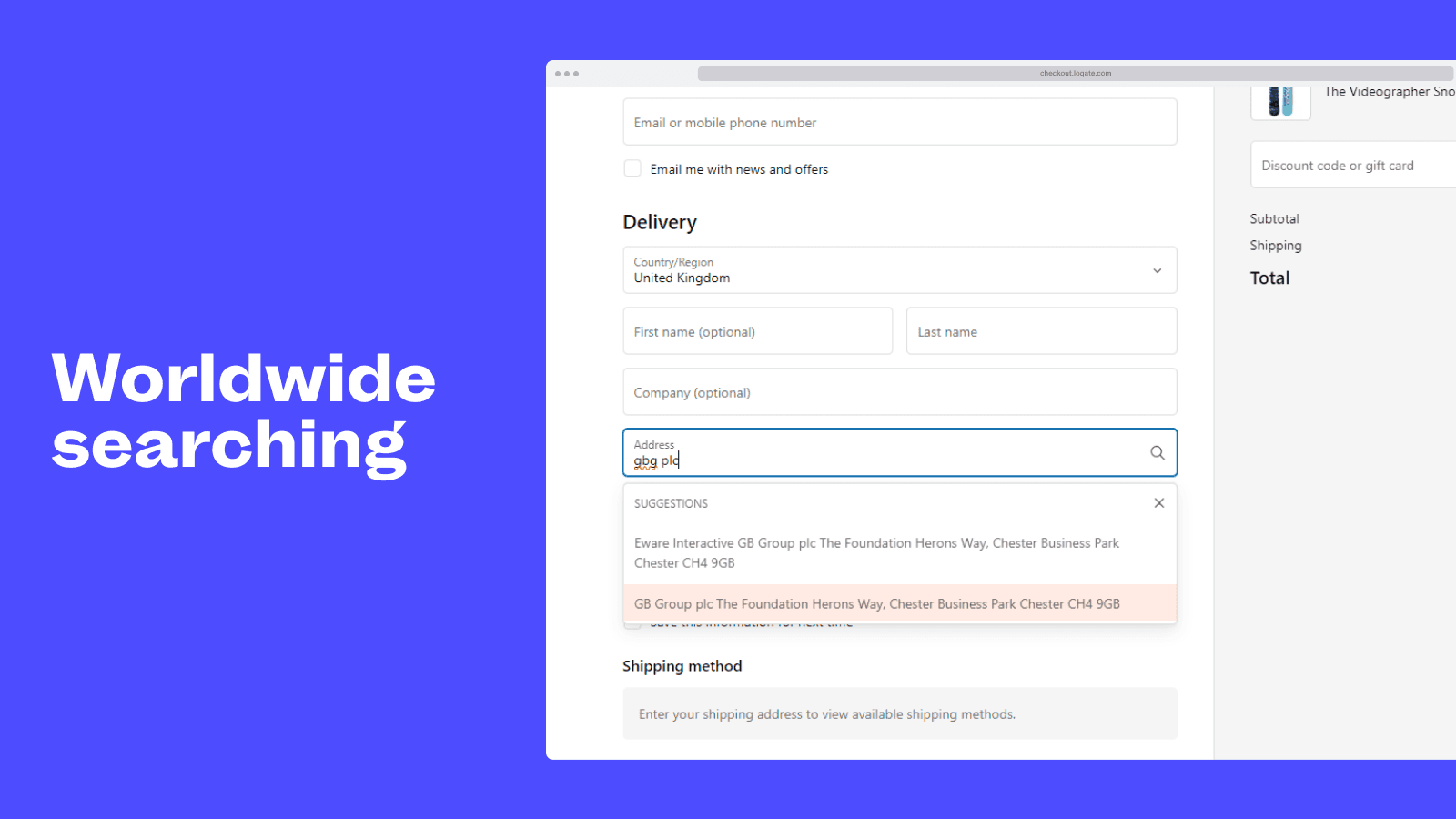 Search for any address in over 250 countries and territories