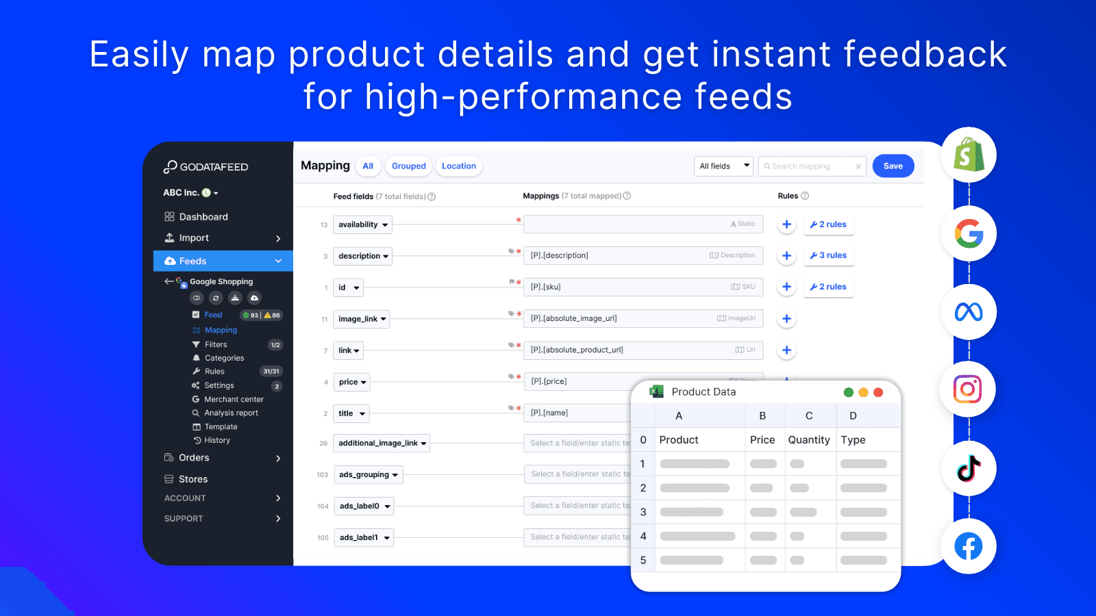 Map product attributes as dynamic values