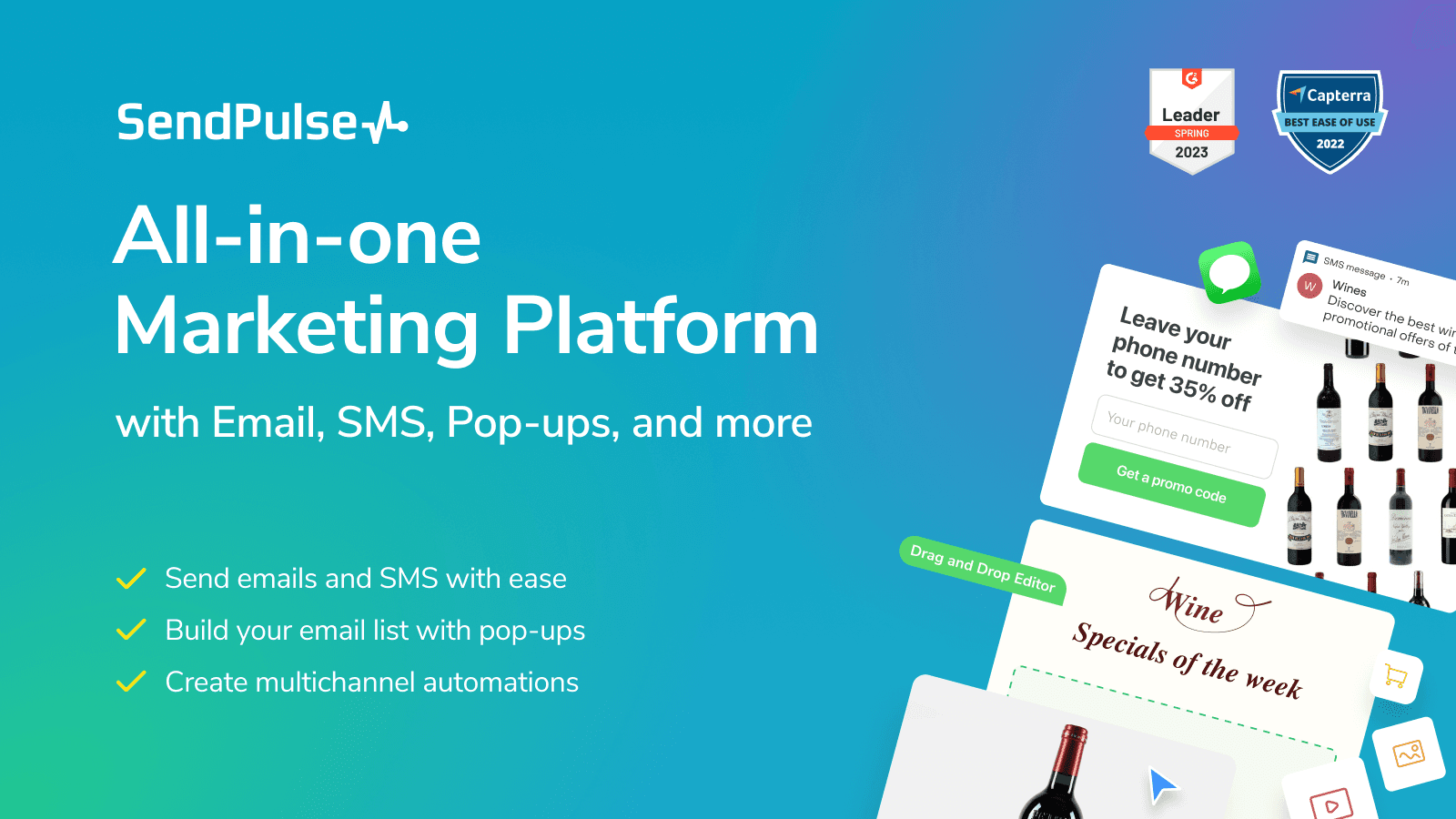 SendPulse All-in-one Marketing Platform with Email, SMS, Popups