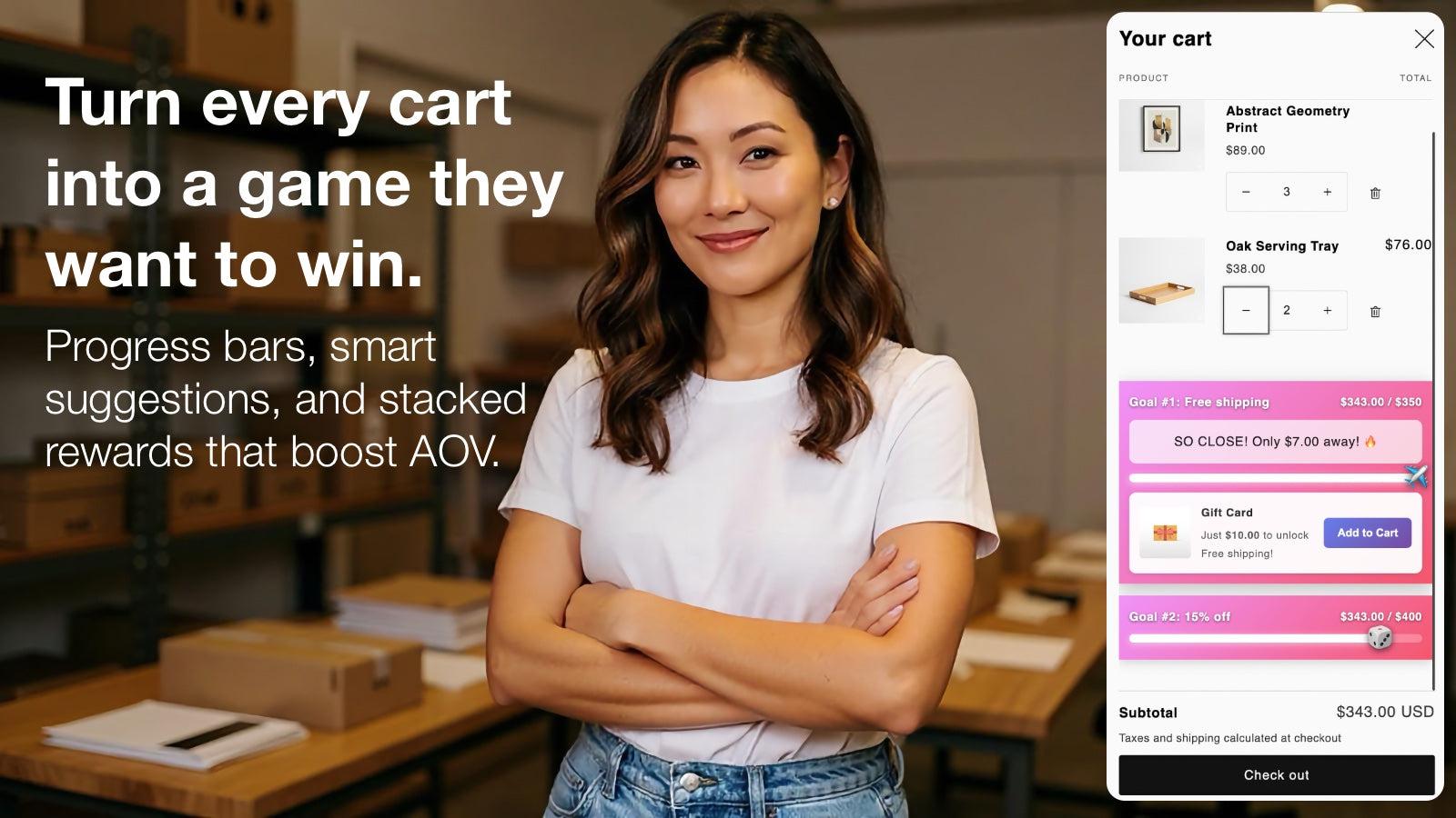 Turn every cart into a game they want to win.