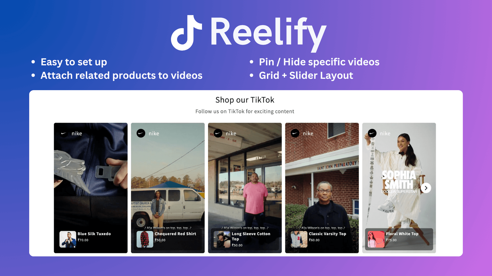 Embed TikTok feed using Reelify