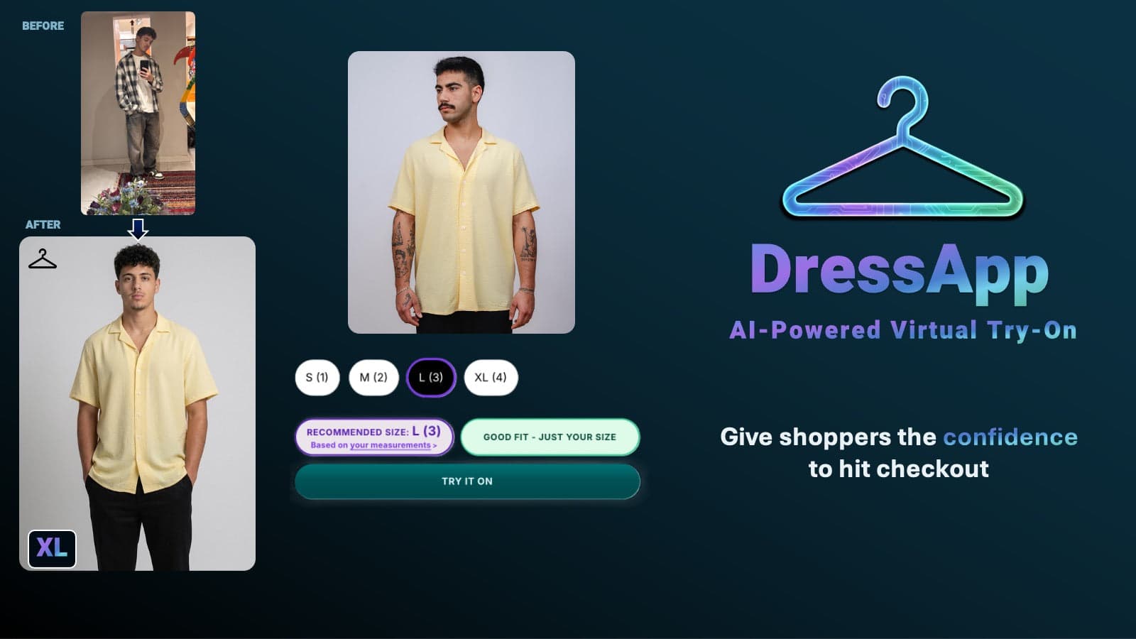 Realistic, size-accurate AI virtual try-on