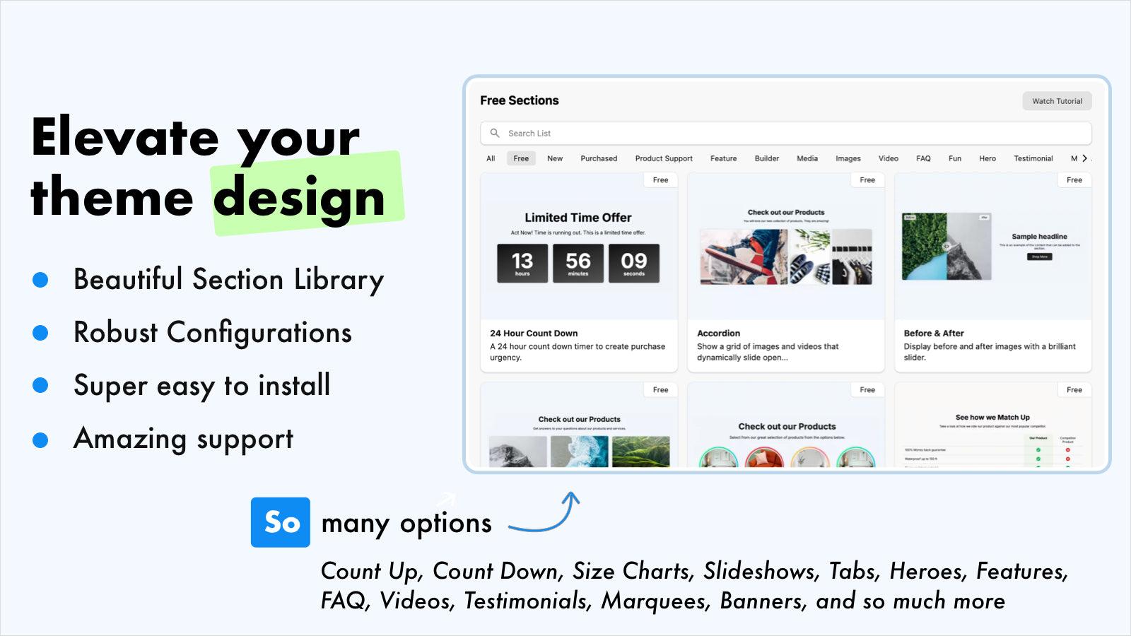 Elevate your theme design: slideshow, navigation, upsell, more