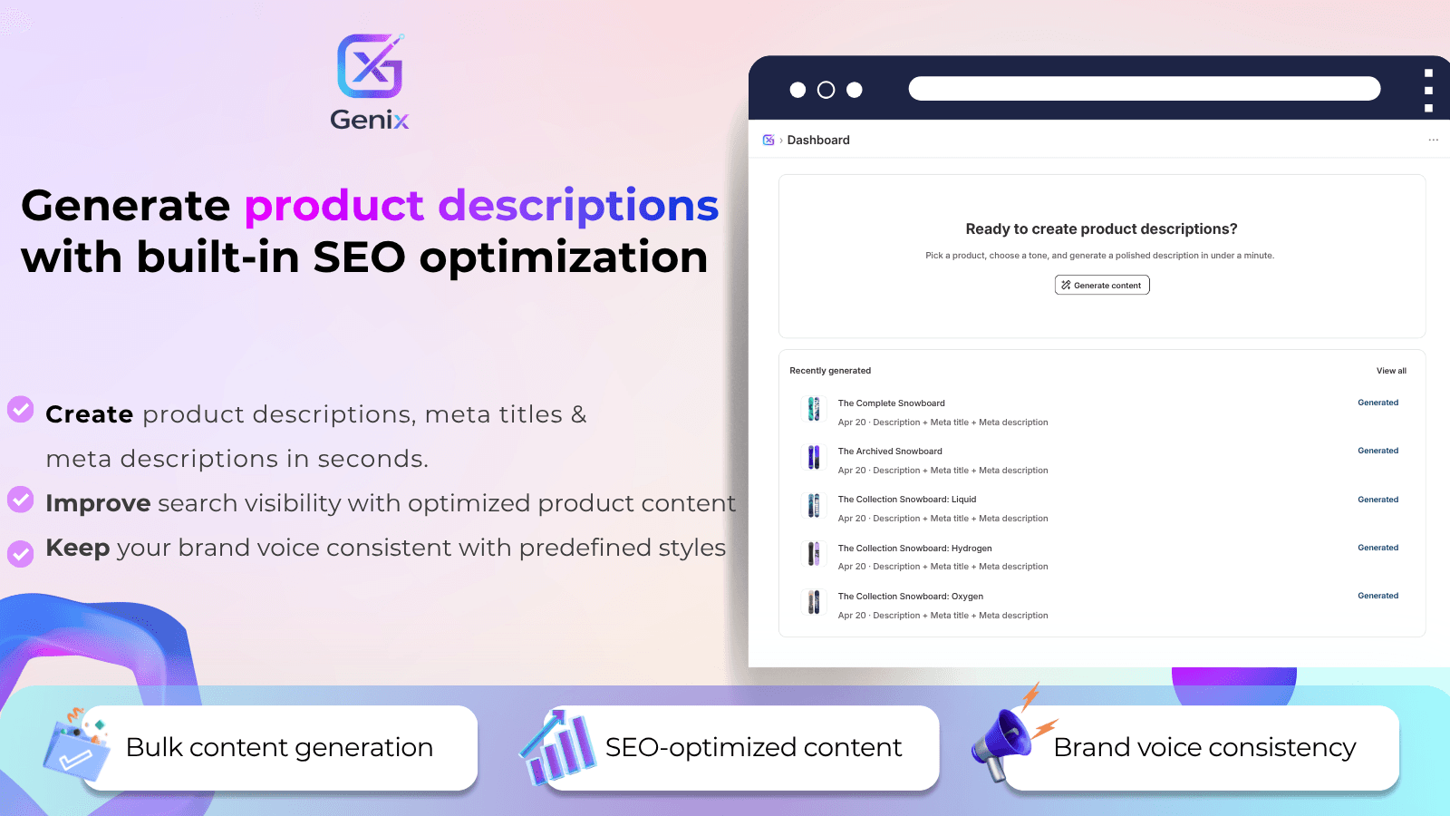 AI product description generator with SEO optimization