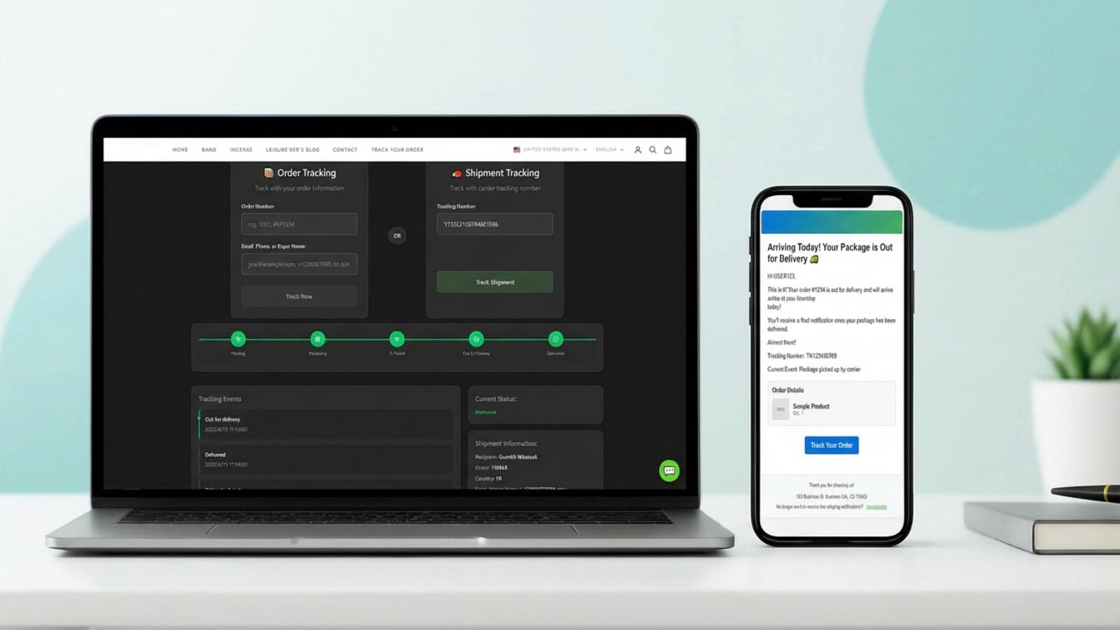 Real-time shipping timelines & email notifications