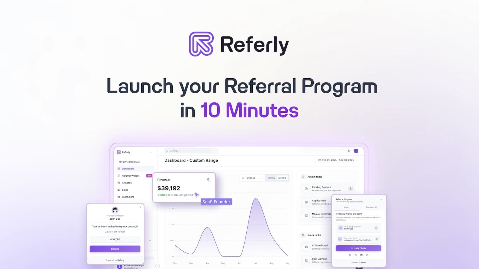 Referly affiliate management dashboard