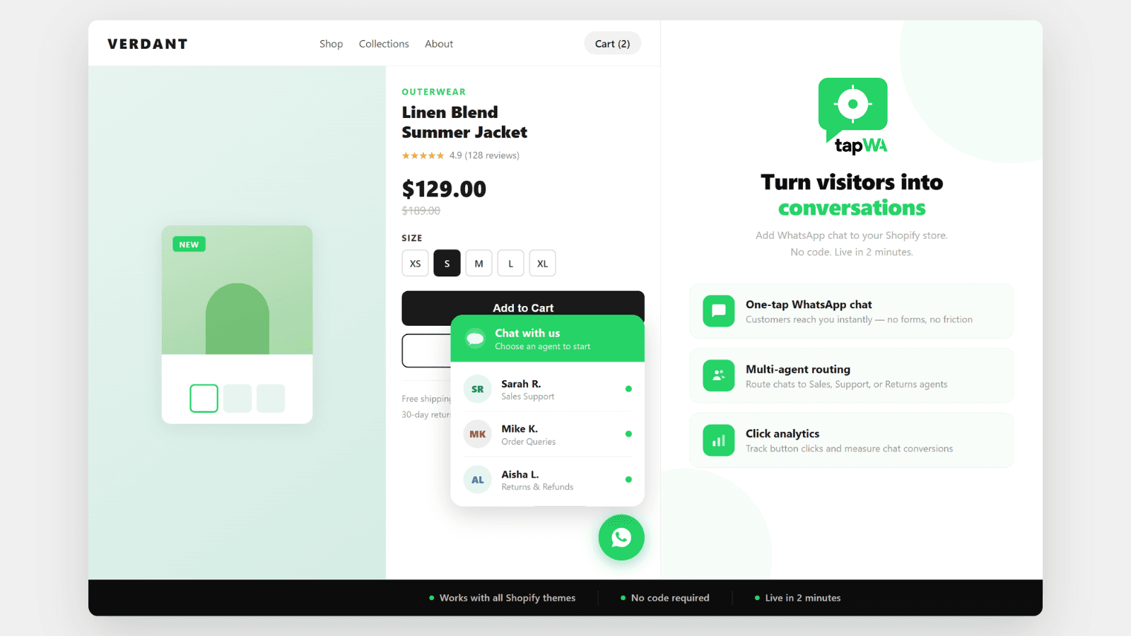Tapwa - WhatsApp Chat Button