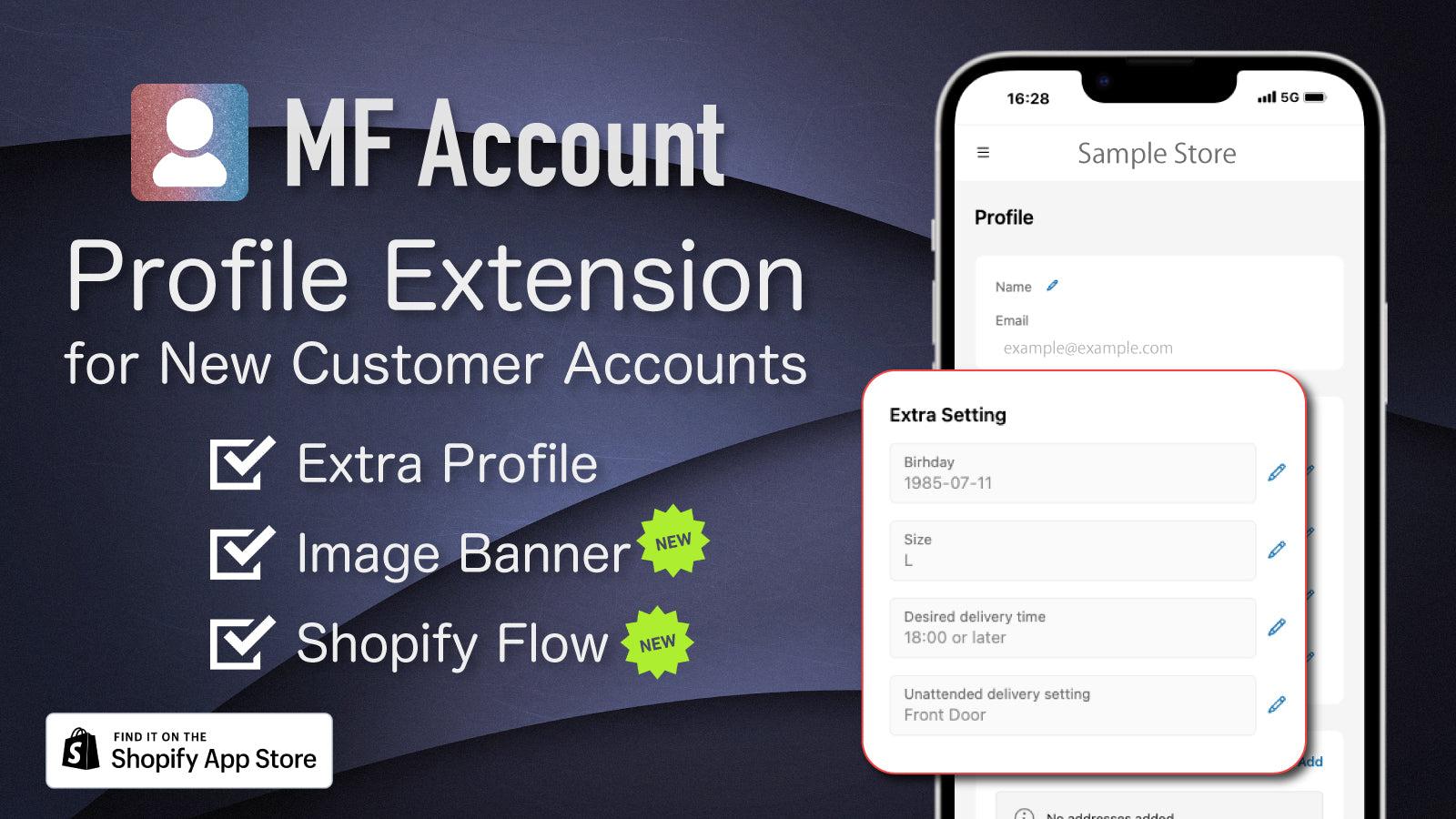 MF Account for New Customer Accounts for Shopify