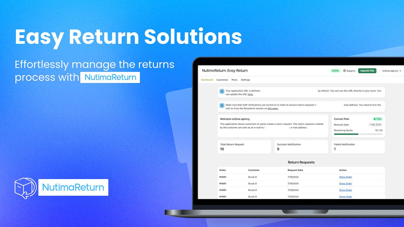 Easy and efficient Shopify return management.