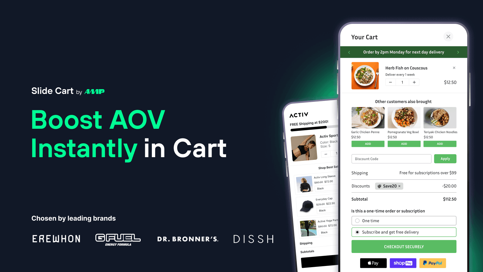 Boost AOV instantly with our slide cart drawer & cart upsell