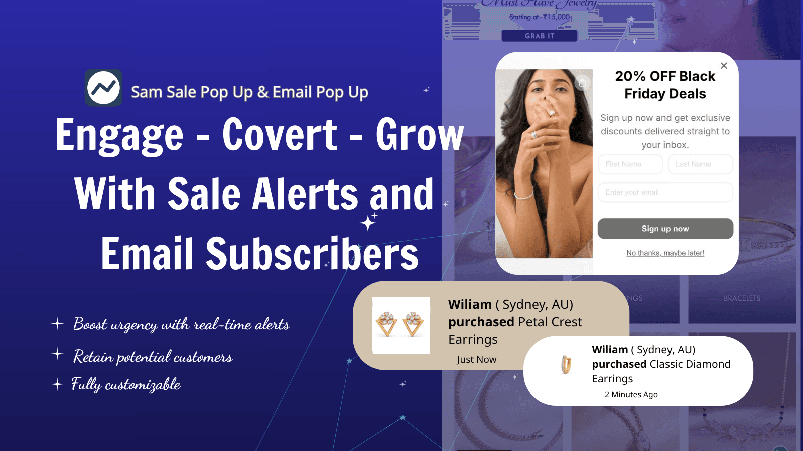 Sales Pop Up recent sales notifications build trust