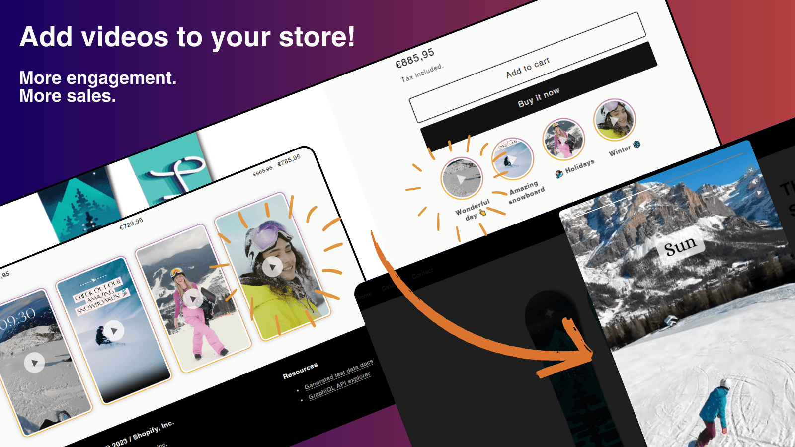 Your Instagram or TikTok videos stories on product pages