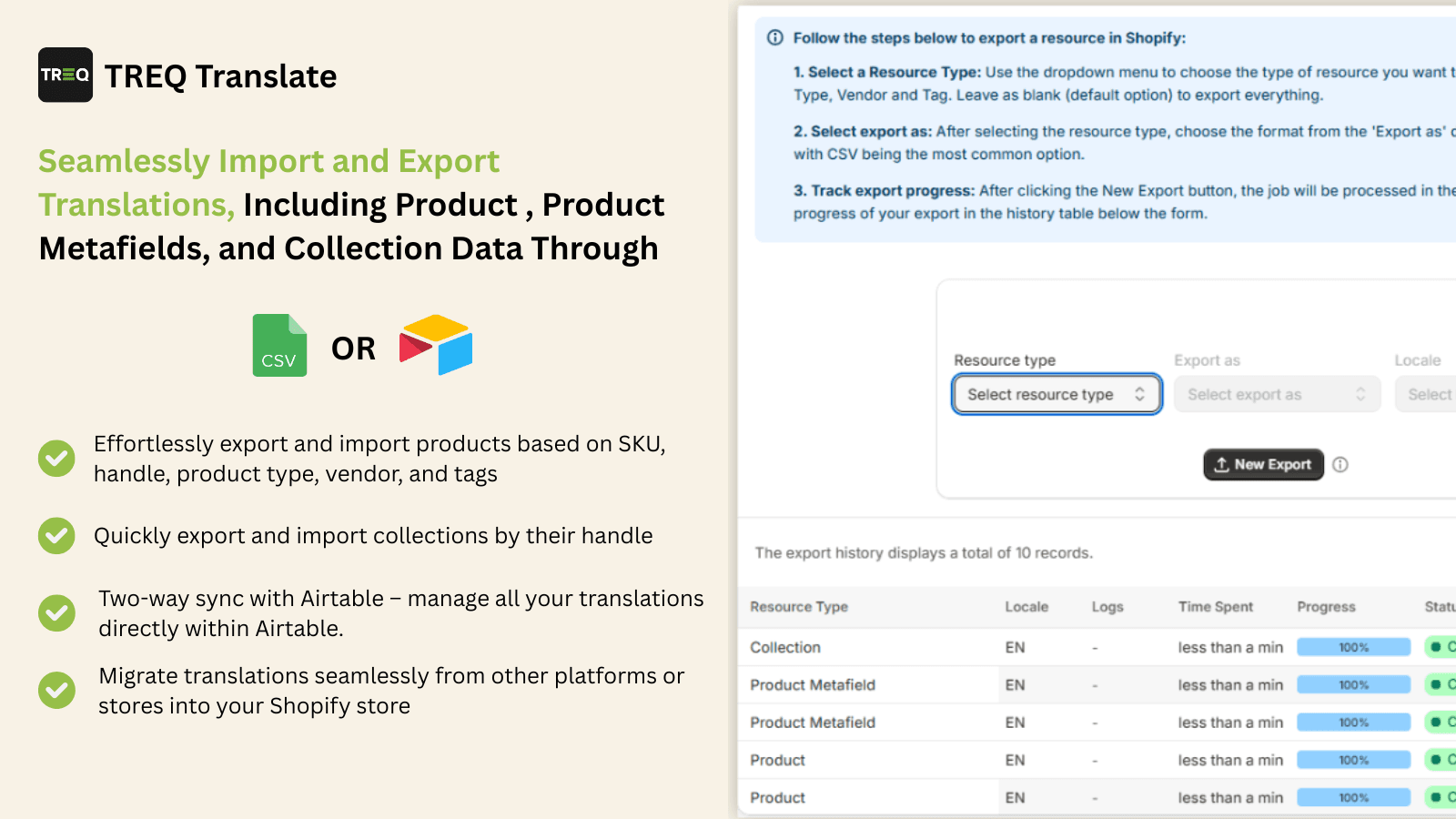 treq translate feature list