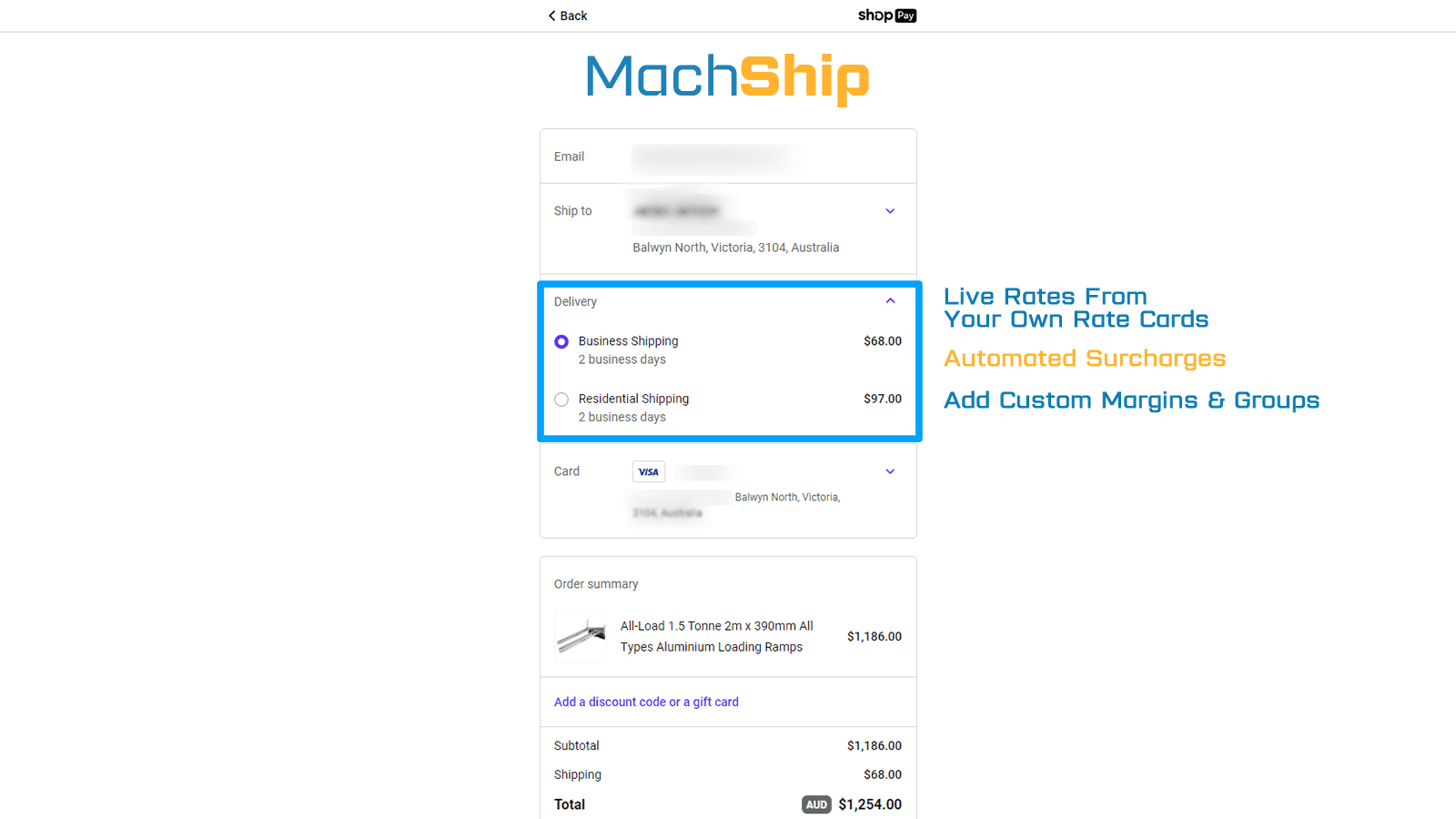 Machship Live Rates