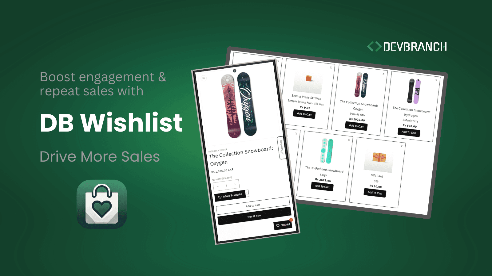DB Wishlist featured image with mobile and desktop screenshots