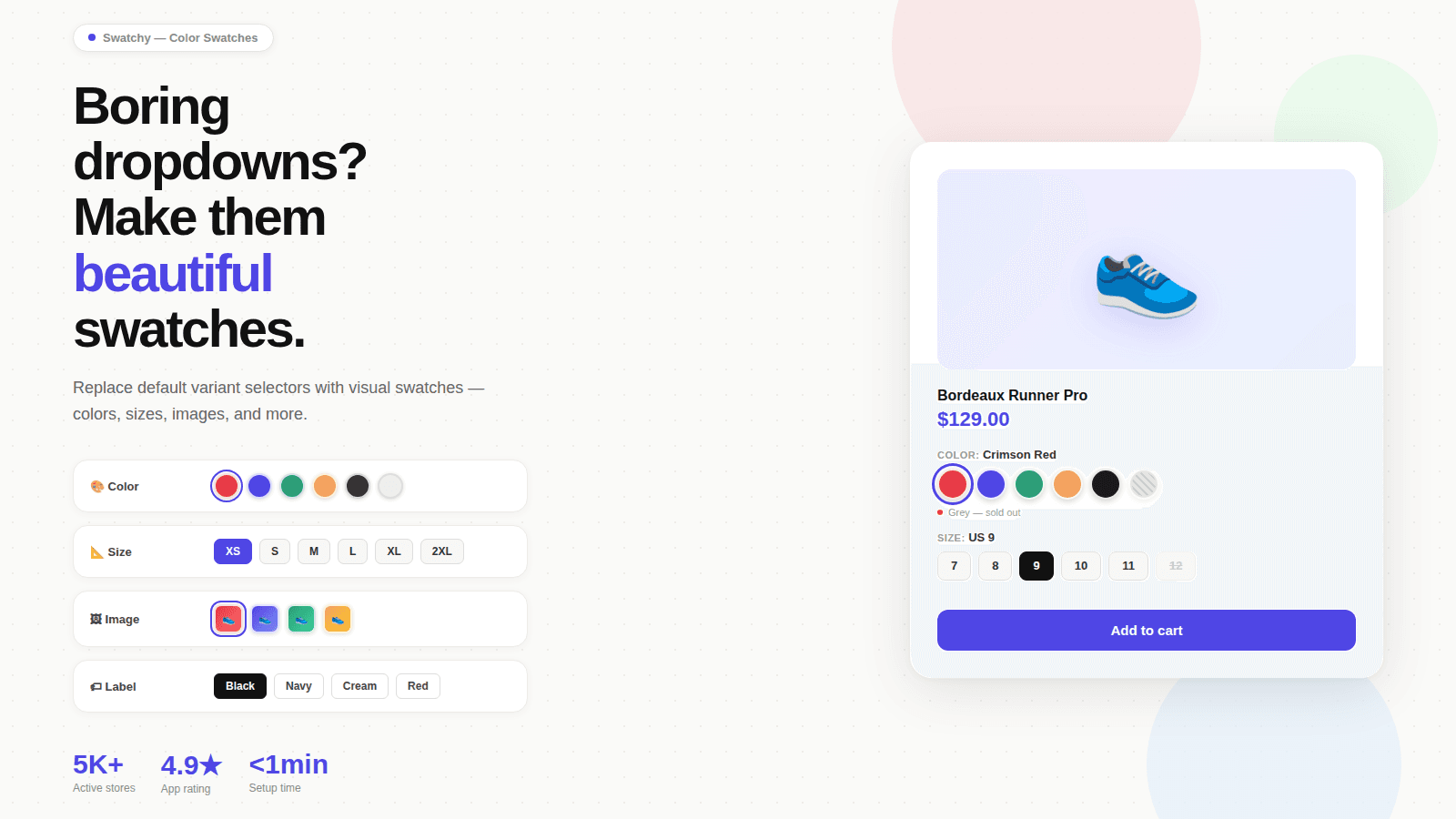 Transform boring dropdowns into eye-catching swatches