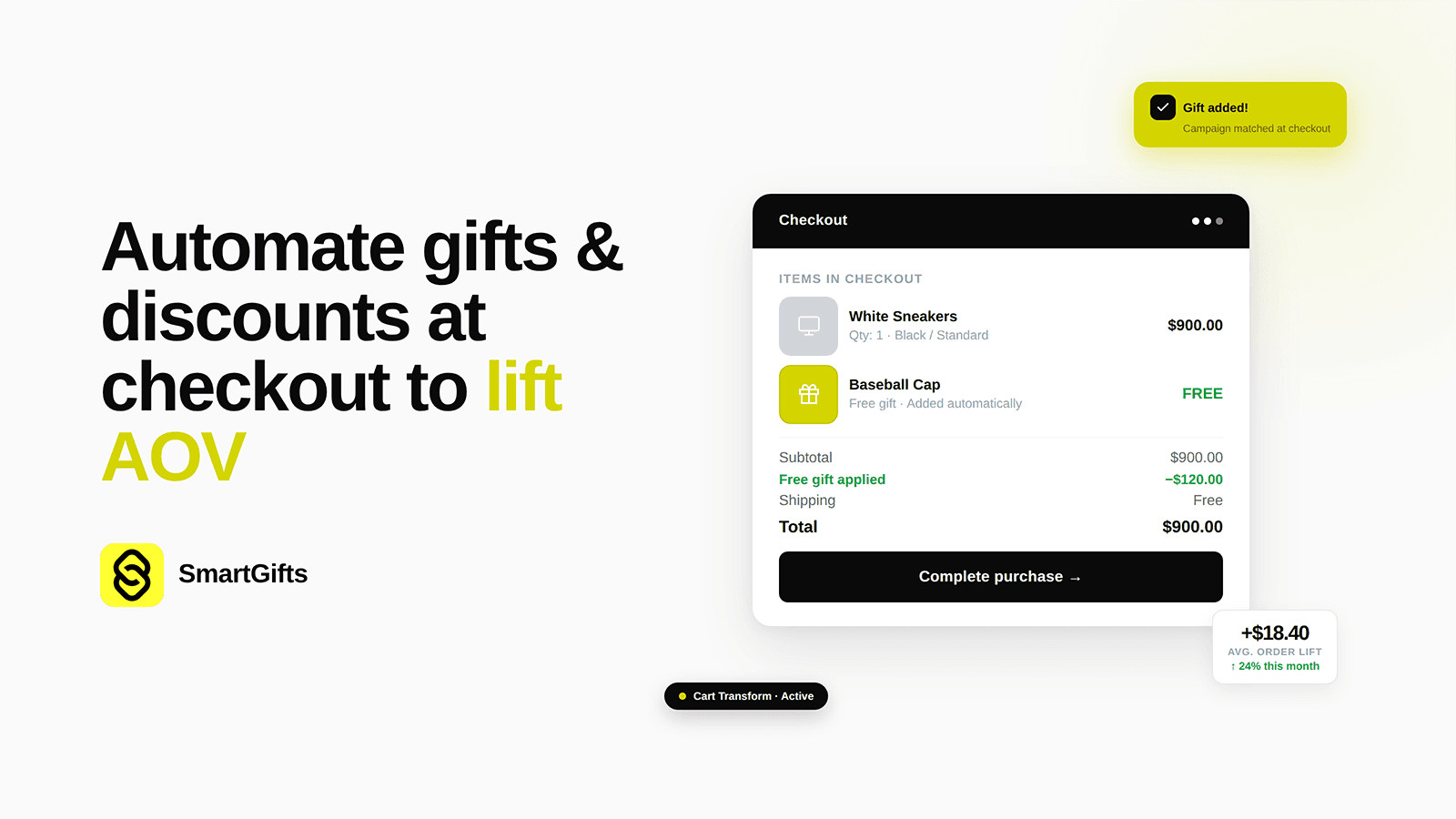Automate gifts & discounts at checkout to lift AOV
