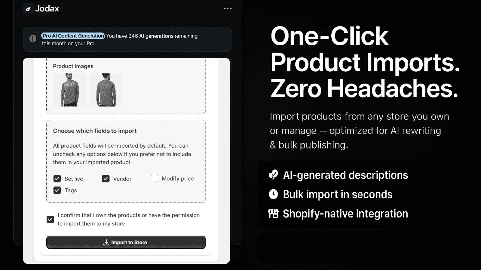 Import Products in Minutes!