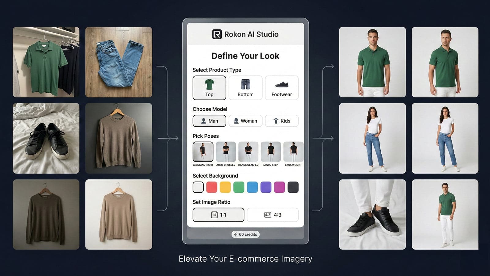 AI product image generation workflow in Rokon AI Studio