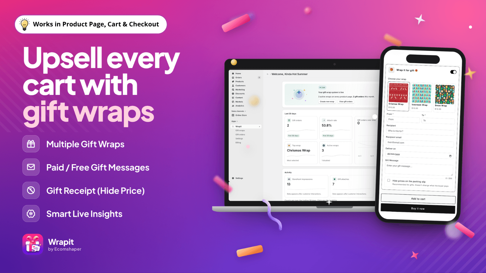 Gift wrap Admin Panel & Storefront gift wrapping gift message