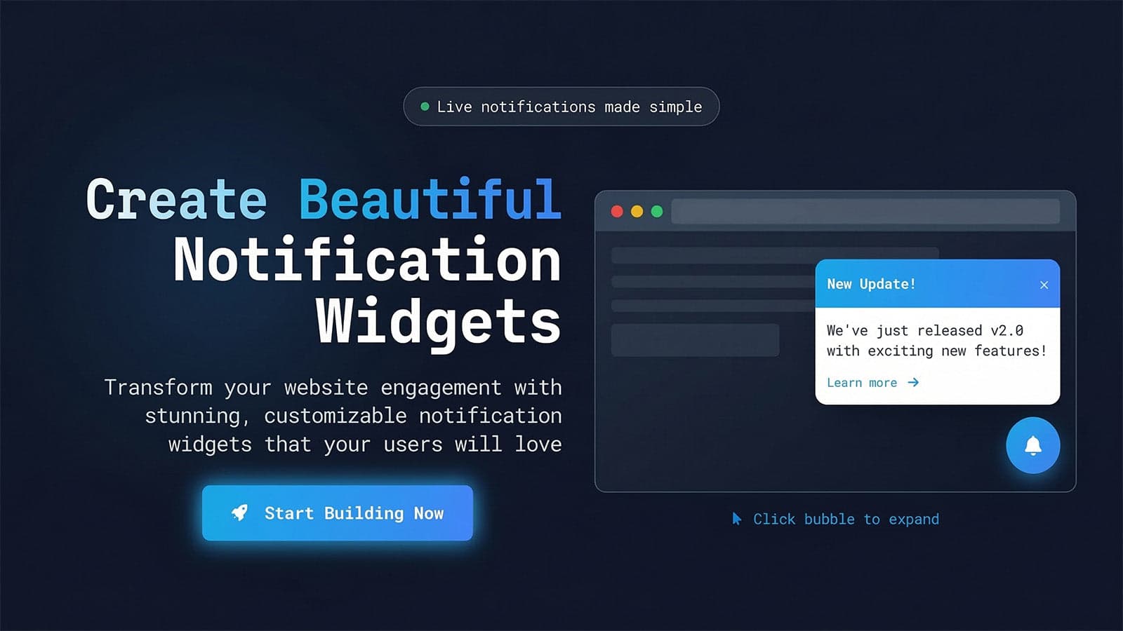 notifybubble announcement popup