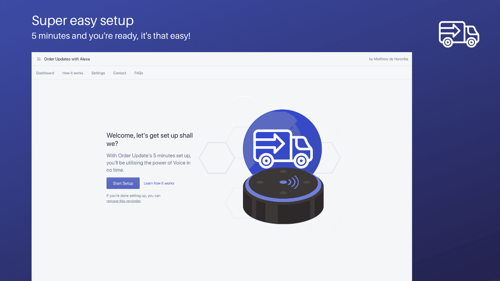 Order Updates with Alexa easy setup