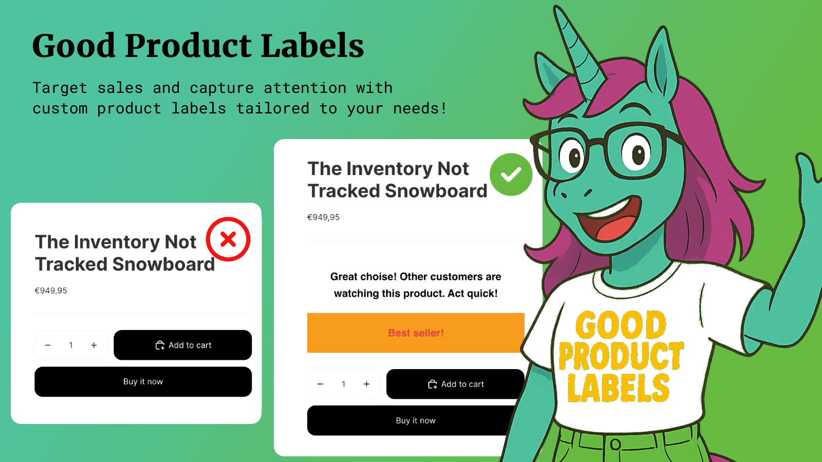 Capture attention with custom product labels